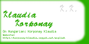 klaudia korponay business card